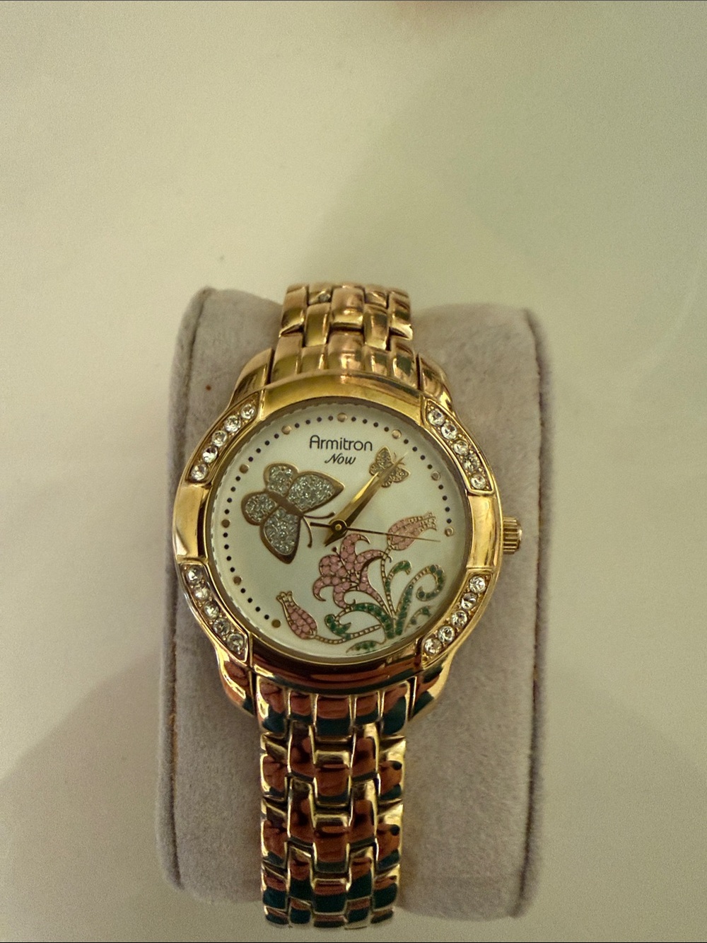 Armitron Gold-Tone Floral & Butterfly Women's Watch